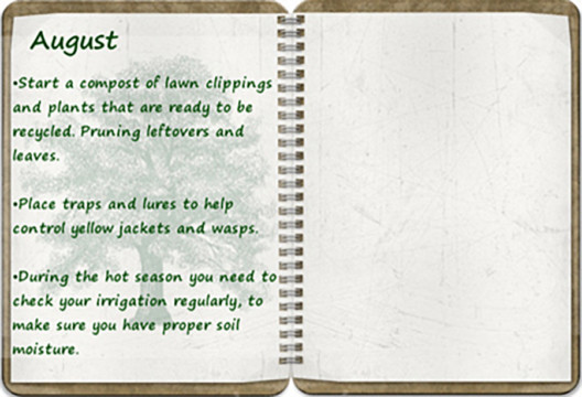 Southern Oregon Tree Care August tree calendar