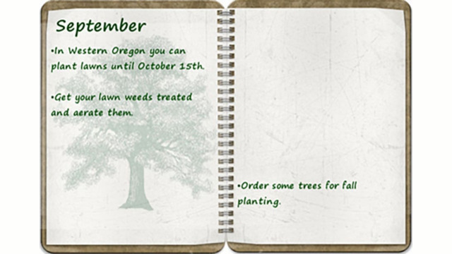 Southern Oregon Tree Care September tree calendar