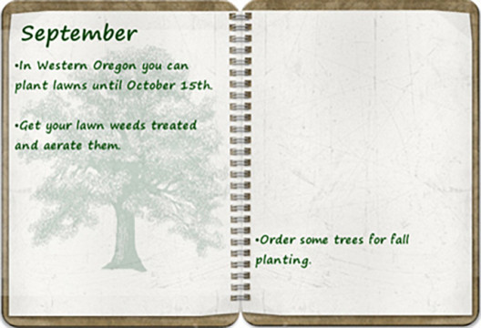Southern Oregon Tree Care September tree calendar